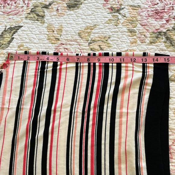 Scoop neck Striped Sleeveless Pink, Coral and Black Cotton Sweater from Talbots - Picture 6 of 7